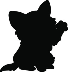 Chihuahua waving hand silhouette