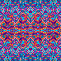 Abstract festive colorful grunge vector ethnic tribal pattern