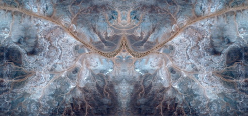 aerial roots,  abstract symmetrical photograph of the deserts of Africa from the air, aerial view,...