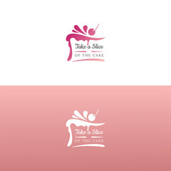 Elegant tasty cake logo design. Vector image.
