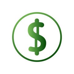 Coin with dollar sign simple icon on white background. Vector illustration