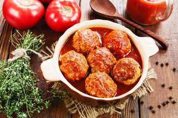 Meatballs with rice