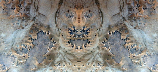abstract symmetrical photograph of the deserts of Africa from the air, aerial view, abstract...