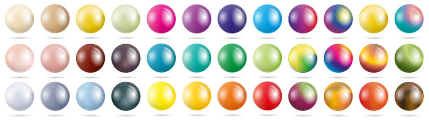 set colored spheres