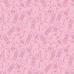 Cute unicorn. Cartoon print. Seamless vector pattern (background).