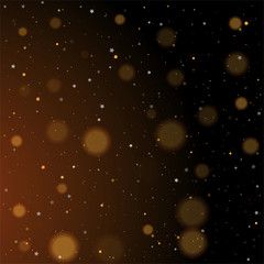 Gold bokeh, shiny glittering golden and silver stars