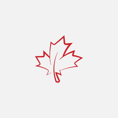 Maple leaf logo template vector icon illustration, Maple leaf linear vector illustration, Canadian vector symbol, Red maple leaf, Canada symbol, Red Canadian Maple Leaf - obrazy, fototapety, plakaty