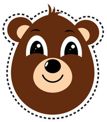 brown bear head happy isolated