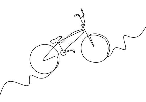 Continuous one line drawing of bike or bicycle vector minimalism design.  Stock-Vektorgrafik | Adobe Stock