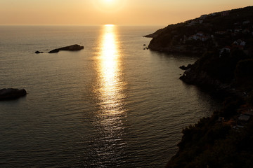 Fototapeta premium Sunset in Ulcinj coastline, Montenegro