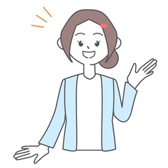 カーディガンを着た女性