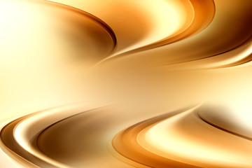 Gold abstract futuristic background. Perspective dynamic road backdrop.