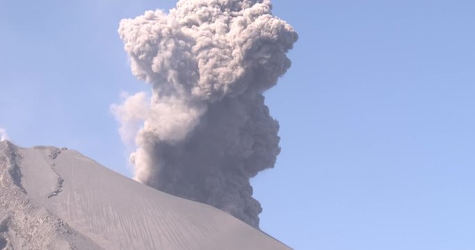 Ash Erupts Vigorously From Sakurajima Volcano - 2015
