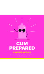 Vector illustration of Condom. Safe Sex ad template. 