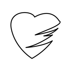 Heart love icon vector in flat design template