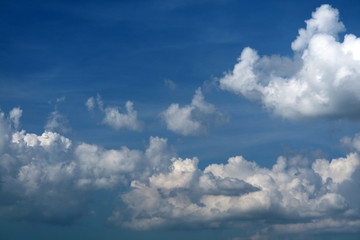 Naklejka na ściany i meble blur white heap cloud sunshine on blue sky soft cloud