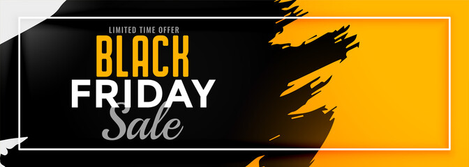abstract yellow black friday sale banner design