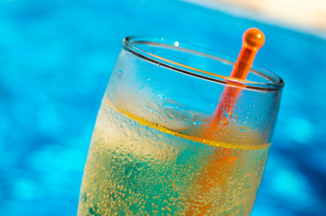 A chilled drink by the pool in Cyprus, Greece