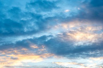Sunset sky twilight with cloudy background 