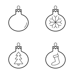 Vector illustration of a set of Christmas toys