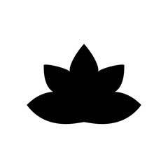 Vector illustration of lotus flower black silhouette