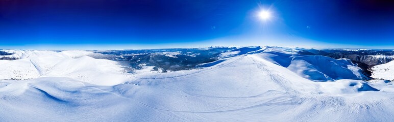 Magical 360vr panorama of a beautiful hill