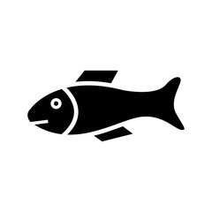 Fish icon vector in simple design template