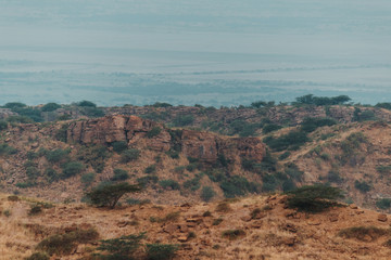 View of the hills at Kalo Dungar in Kutch, Gujarat, India