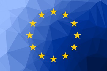 European Union flag trianglify Generative Art background illustration