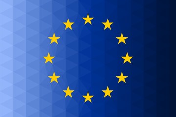 European Union flag trianglify Generative Art background illustration