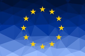 European Union flag trianglify Generative Art background illustration