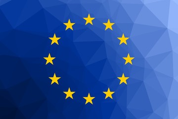 European Union flag trianglify Generative Art background illustration