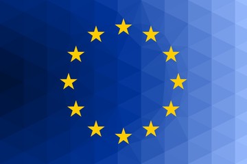 European Union flag trianglify Generative Art background illustration
