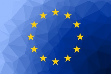 European Union flag trianglify Generative Art background illustration