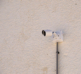 security camera on wall