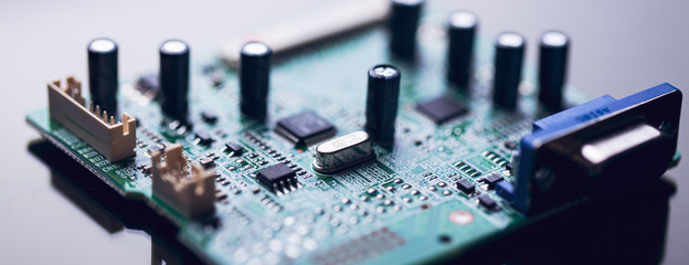 Close-up of electronic circuit board