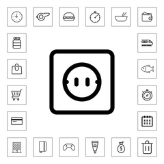 Electrical Outlet line icon for web and mobile