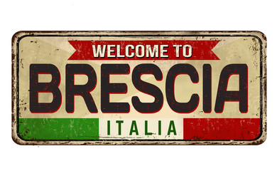 Welcome to Brescia vintage rusty metal sign