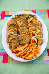 Korean style pan-fried meatballs and other style pancakes