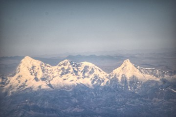 Fototapeta na wymiar Kanchenjunga mountain range aerial view