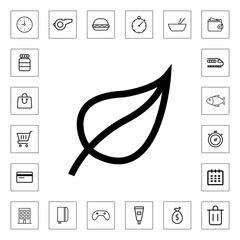 Leaf outline icon for web and mobile