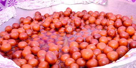 Naklejka na ściany i meble Gulab Jamun is a milk-solid-based Indian sweet made in festival or wedding party