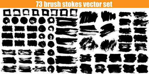 Big brush strokes collection. Hand drawn vector design elements for your art. Unic and original textures