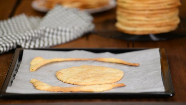 Fresh Puff Cakes for Napoleon Cake Puff pastry for dessert Milfey.