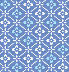 Japanese Flower Square Seamless Pattern