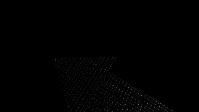Businessmen lead by a businesswoman forming arrow shape pointing up, 4K, against black