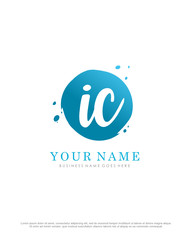 I C IC initial splash logo template vector. A logo design for company and identity business.