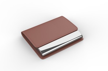 Blank pen, card holder and key chain for promotional branding. 3d render illustration.