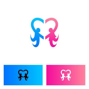 man and woman for dating logo design