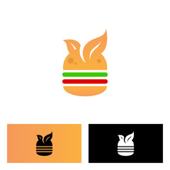 herbal burger logo design template